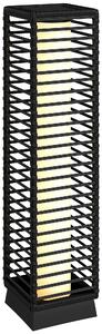 Outsunny Garden Rattan Lamp, 68 cm Solar Rattan Floor Lamp, Solar Garden Light with Auto On/Off LEDs, IP44 Waterproof, Black