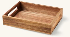 Serving tray - Acacia wood. 24 x 18 x 5 cm. - Dark Wood - Søstrene Grene