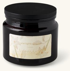 Scented candle Jasmine - Rapeseed wax/scent/glass/bamboo. 30 hours. - Brown - Søstrene Grene