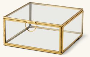 Jewellery box - Glass/brass. 14.5 x 14.5 x 6.7 cm. - Brass - Søstrene Grene