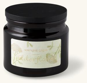 Scented candle Elderflower - Rapeseed wax/scent/glass/bamboo. 30 hours. - Brown - Søstrene Grene