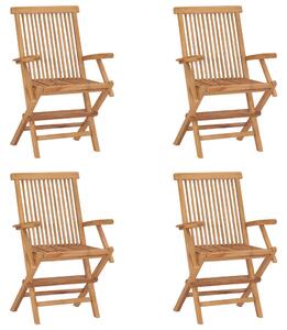 Folding Garden Chairs 4 pcs Solid Teak Wood
