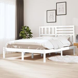 Bed Frame White Solid Wood Pine 140x200 cm Double