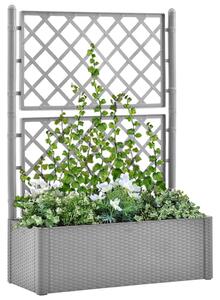 Garden Raised Bed with Trellis and Self Watering System Grey