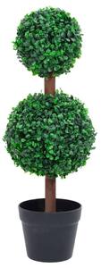 Artificial Boxwood Plant with Pot Ball Shaped Green 60 cm
