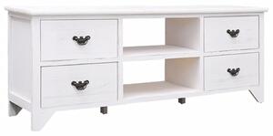 TV Cabinet Antique White 108x30x40 cm Solid Paulownia Wood