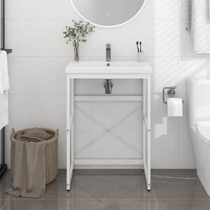Bathroom Washbasin Frame White 59x38x83 cm Iron
