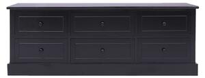 TV Cabinet Black 108x30x40 cm Solid Paulownia Wood