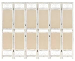 6-Panel Room Divider Cream 210x165 cm Fabric
