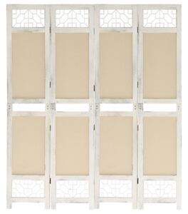 4-Panel Room Divider Cream 140x165 cm Fabric
