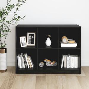 Book Cabinet Black 104x33x76 cm Solid Pinewood