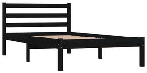 Bed Frame Solid Wood Pine 90x190 cm Black 3FT Single