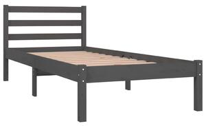 Bed Frame Solid Wood Pine 75x190 cm Grey 2FT6 Small Single