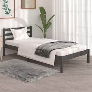 Bed Frame Solid Wood Pine 90x190 cm Grey 3FT Single