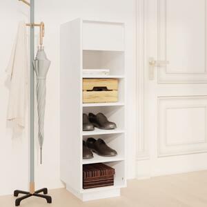 Shoe Cabinet White 34x30x105 cm Solid Wood Pine