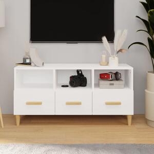 TV Cabinet High Gloss White 102x36x50 cm Engineered Wood