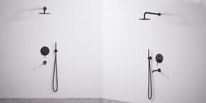 Wall mounted bath and shower with shower set Rea Lungo Black + BOX