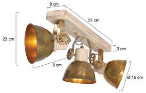 Steinhauer Gearwood downlight, 3-bulb, bronze