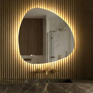 Irregular-shaped mirror with lighting 94x94\74x74\64x64\84x84 cm, dual color, touch switch, heating mat