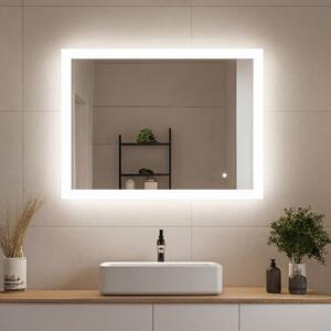 Rectangle bathroom mirror with LED lights 80x60\100x70\120x70\60x80\70x100\70x120 cm with Dual color, Touch Switch