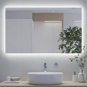 Rectangular bathroom mirror with LED lighting 80x60/60x80 cm, dual color, touch switch, heating pad