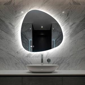 Irregular mirror with lighting 64×64 cm, dual color, touch switch, heating pad