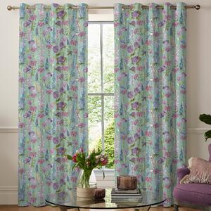 Voyage Florabunda Made to Measure Curtain Verde