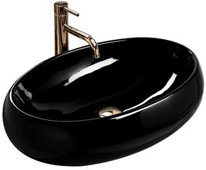 Countertop washbasin Rea Melania Black Shiny