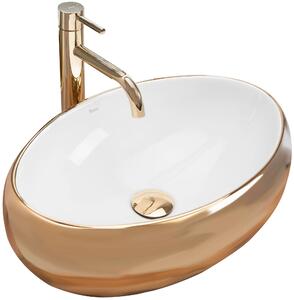 Countertop washbasin Rea Linda Gold White