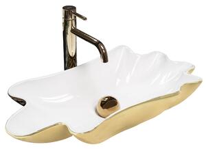 Countertop washbasin REA Sea White Gold + Plug Click-Clack