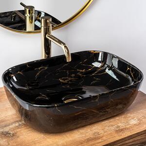 Countertop washbasin Rea Belinda Black Marble shiny