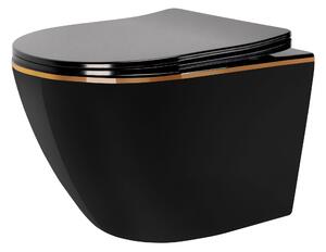 Toilet bowl Rea Carlo Mini Tornado Black Gold Egde