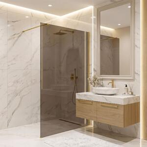 Shower screen Rea Flexi Brown / Brush Gold 120