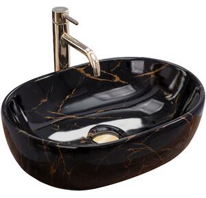 Countertop washbasin Rea Amelia Black Marble shiny