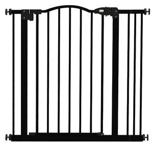 PawHut Dog Gate Baby Gates for Dogs Pet Gate with Metal Adjustable Frame & Double Locking System, 74-87Wcm, Black Aosom UK