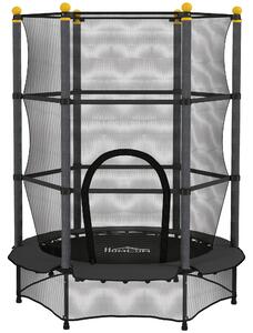 HOMCOM 4.6FT/75" Kids Trampoline, Indoor Outdoor Toddler Trampoline, with Safety Enclosure, Springless design - Black Aosom UK