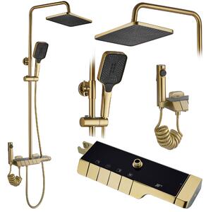Shower set with thermostatic mixer REA ROB Gold Brush