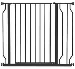 PawHut Wide Dog Safety Gate, with Door Pressure, for Doorways, Hallways, Staircases - Black Aosom UK