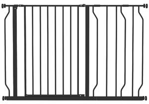 PawHut Dog Gate Dog Gate for Stairs Stays w/ Double Locking System for Doorways, Corridors, Staircases, 75-115Wcm, Black Aosom UK