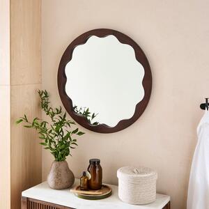Penelope Round Fluted Wooden Wall Mirror