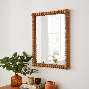 Turned Mango Wood Rectangle Wall Mirror