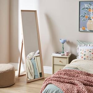 Wood Veneer Rectangle Freestanding Full Length Cheval Mirror