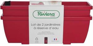 Plant pot Riss RIV1687434768649 Red Plastic Rectangular (2 Units)