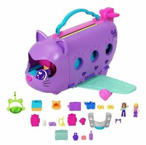 Playset Polly Pocket Transforming Kitten Airplane-Box