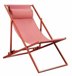 Sun-lounger Red Foldable Terracotta
