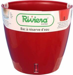 Self-watering flowerpot Riviera With water reserve Red polypropylene Circular Ø 36 x 33 cm