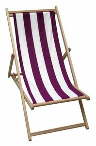 Sun-lounger Jardin Prive Chilean Rojo/Blanco Canvas Stripes Red beech wood White (106 x 55 x 95 cm)