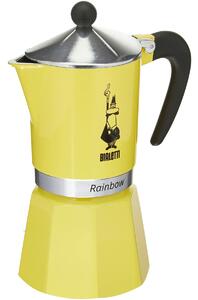 Italian Coffee Pot Bialetti Rainbow Yellow Jaune Metal 6 Cups