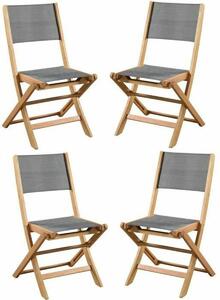 Garden chair Acacia Grey 50 x 57 x 90 cm (4 Pieces)