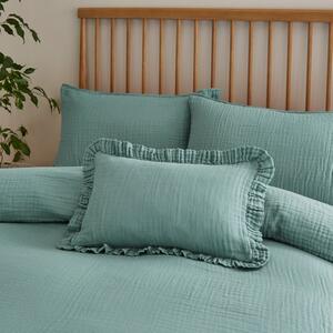 Cotton Muslin Frilled Cushion Cover